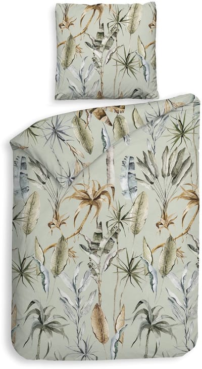 Heckettlane Areca Dekbedovertrek - Flanel - 140x200-220 cm - Eenpersoons - Groen