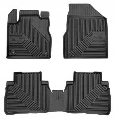 Frogum No.77 Luxe Rubberen Automatten Set - Geschikt voor NISSAN MURANO Z51 (2008-2015) - 3-delig (Achtermat uit één stuk) - Perfecte Pasvorm - Geurloos TPE - 4 cm Hoge Rand - Zwart