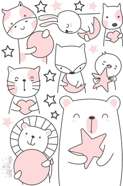 Muurstickers - Sterrenbeschermers - Zelfklevende stickers - 105x70cm