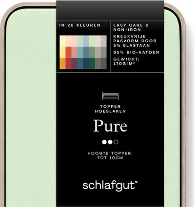 Schlafgut Jersey Pure topper hoeslaken - Eenpersoons - Green Light