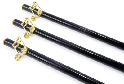 Music Gifts - Balpen met 'Muzieknoot' bedel - 24-karaats goud - per Stuk