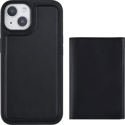 UNIQ Accessory Back Cover Wallet Case voor Apple iPhone 14 | Zwart | PU Leer | Bescherming