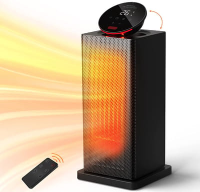 Fan Heater 2000 W, ECO-luchtverwarmer , Energiebesparend stil, keramische PTC-verwarmer, elektrische aanraak-LED, 90° oscillatie, 24 timers, thermostaat, 3 mode, Meervoudige beveiliging, afstandsbediening, thuis [Energieklasse A+++].