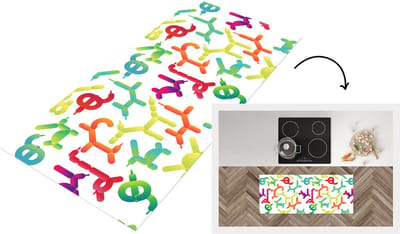 Keukenloper - Loper keuken - Ballon - Patronen - Dieren - 120x50 cm - Keukenloper vinyl