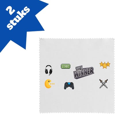 Akyol - games brillendoekjes - Gamen - de echte gamers - cadeau voor ieamand die houdt van gamen - verjaardagscadeau - gift - geschenk - 17,8 bij 17,8 cm - 2 stuks