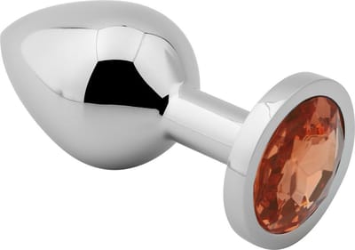 Banoch - Buttplug Aurora Amber  Small - Metalen buttplug - Diamant steen - Geel