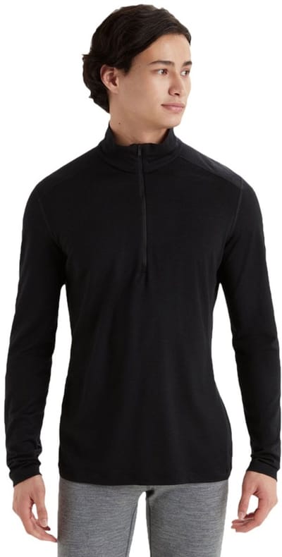 Icebreaker Men's 200 Oasis Long Sleeve Half Zip Black - L