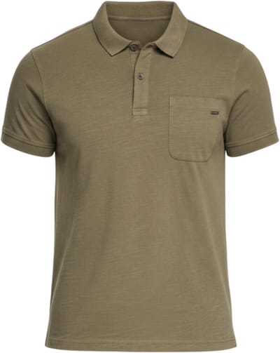 OMBRE Polo - Regular Fit - Katoen - Korte Mouw Donkere Olijf S
