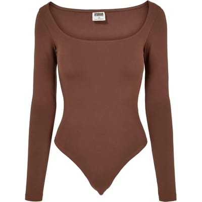 Urban Classics - Organic Longsleeve bark Bodysuit - XS - Bruin