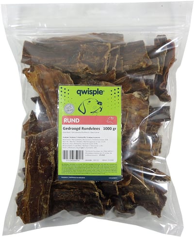Qwisple Rundvlees Plat 15 cm - Natuurlijke Hondensnacks - 1000 gram
