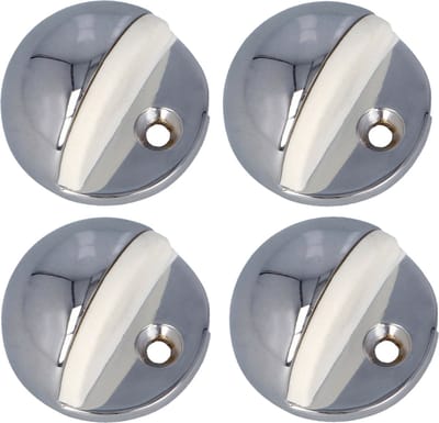 AMIG Deurstopper/deurbuffer - 4x - D45mm - inclusief schroeven - verchroomd