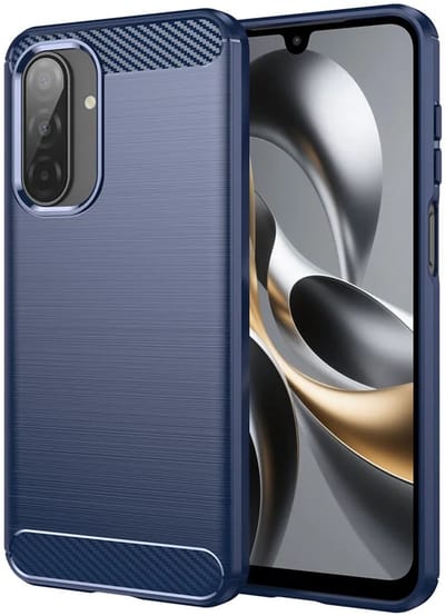 Hoes voor Samsung Galaxy A18 5G A186 / A18 4G A185 / F17 / M17 / A17 4G A175, Techsuit, Carbon, Blauw
