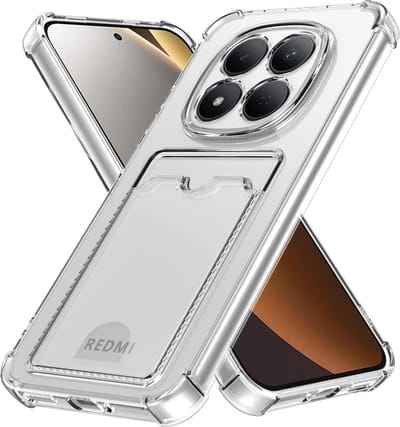 Transparant Hoesje met Pasjeshouder Geschikt voor Xiaomi Redmi Note 15 Pro 5G | Back Cover Dun TPU | Schokbestendig | Ultra Dun | Kaarthouder Achterkant | Shockproof | Doorzichtig