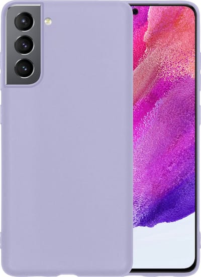 Hoesje - Geschikt voor Samsung Galaxy S21 FE - Sterk & Shockproof - Hoes Cover - Siliconen Case - Telefoonhoesjes - Lila