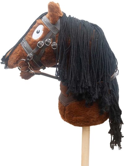 Stokpaard Crafty Ponies Hobby Horse Bruin + Staldoos & Hoofdstel