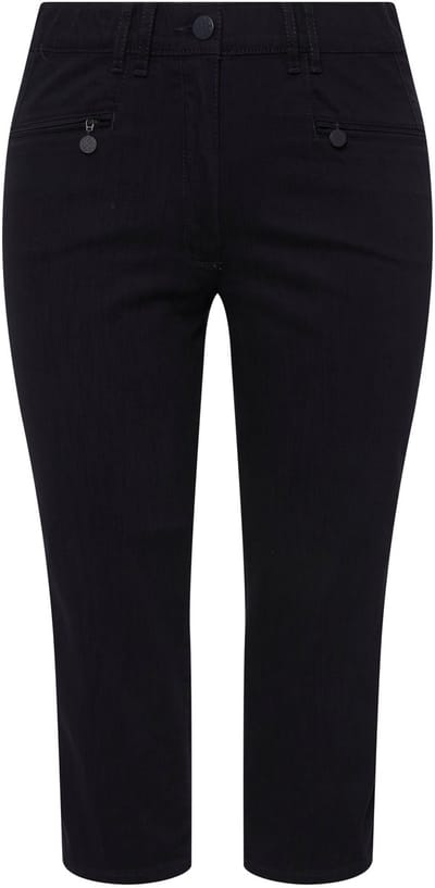 Ulla Popken - Dames - 7/8-Broek Mony kuitlang ritszakken stretch - Marine - Maat 42