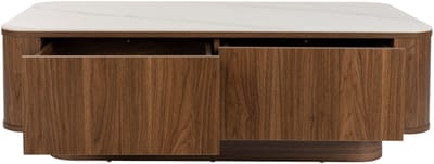 Housecraft Living Almira Salontafel 120x60 cm Marmerlook/ Walnootkleur - Bruin