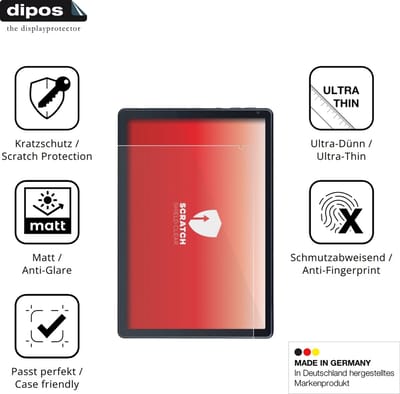dipos – 2x Matte Beschermfolie geschikt voor MUISOO MUIC10702 10.1 Zoll | Krasbestendige & antireflecterende Screenprotector Ultra-Thin