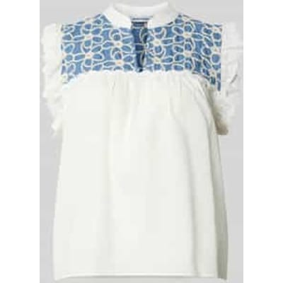 Blousetop met stitchings en V-hals