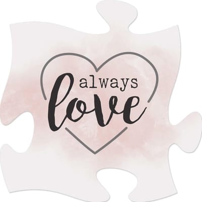 Puzzelstuk 15 cm Always love