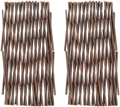 Houten Schutting - Tuinranden Hek - Tuin Afbakenen - Intrekbaar Ontwerp - 40 x 20 cm - Natuurlijk Hout