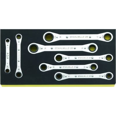 Stahlwille 96838751 TCS 25/7 Ringsleutel met ratelset Sleutelbreedte (metrisch) 8 - 19 mm
