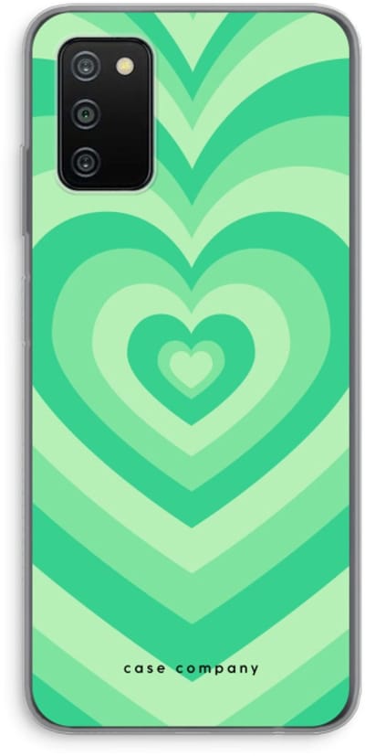 Case Company® - Hoesje geschikt voor Samsung Galaxy A03S hoesje - Hart Groen - Soft Cover Telefoonhoesje - Bescherming aan alle Kanten en Schermrand