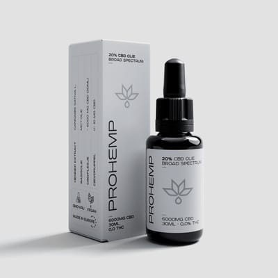 ProHemp CBD Olie 20% Broad Spectrum 30 ml Druppels met Cannabidiol, CBG, CBN, CBC en Terpenen – THC Vrij Broad Spectrum Hennepextract – Hoogwaardig CBD Supplement met Pipet voor Dagelijks Gebruik en Ontspanning