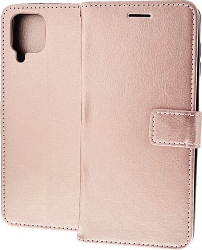 Bookcase Geschikt voor: Samsung Galaxy A12 - Rose Goud - portemonnee hoesje