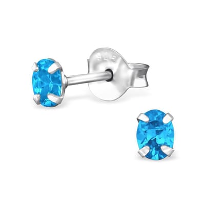 Amanto Oorbellen Foke Topaz - 925 Zilver E-Coating - Ovaal - 3x4mm