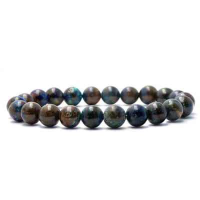 Bixorp Gems Azuriet Edelstenen Armband - 8mm / 18cm - Luxe Handgemaakte Kralenarmband