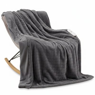 ZRSS® Elektrische Fleecedeken - Verwarmd Bovendeken - Deken Met Timer - 2-persoons Warmtedeken - 4 Temperatuurstanden 130 x 180 cm - Grijs