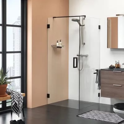 Sealskin I Am Zijwand Voor Combinatie Met Swingdeur 1000mm Mat Zwart |8mm Helder Veiligheidsglas + Antikalk