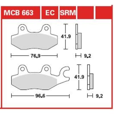Bremsbelagsatz, ohne Straßenzulassung TRW MOTO MCB663EC