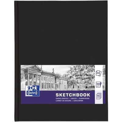 Oxford schetsboek - A4 - 96 vel - 100g papier - harde kaft - zwart