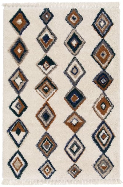 Berber vloerkleed - Atlas Nomad bruin/blauw 200x290
