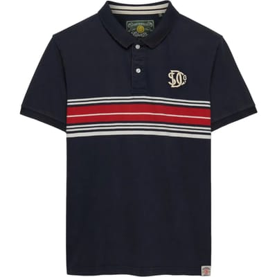 Superdry Vintage Stripe Korte Mouw Poloshirt Blauw M Man