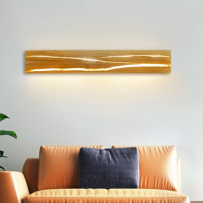 NETTLIFE Wandlamp LED - Hout - 50CM - Binnen Wandverlichting - 3000K Warm wit Licht - Modern Hallamp - Indirecte Woonkamerlamp - 8W Bedlamp - voor Hal | Trappenhuis | Slaapkamer