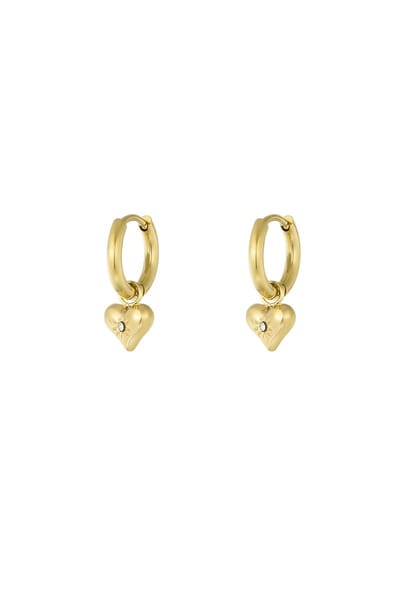 Minimalistische oorbellen met hartje - Yehwang - Gouden oorbellen - Stainless Steel (verkleurt niet!) - Waterproof earrings - Dames oorbellen - Kerst cadeau - Sinterklaas cadeau - Party - Moederdag - Valentijn - Oorhangers