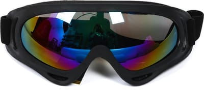 Skibril Zwart met Olieglazen - Momol - Verkleedbril - Foute Party - Carnaval - Après Ski & Oktoberfest - One Size