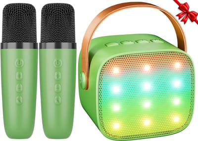 Karaoke Machine met 2 Microfoons, Geluidsvervorming - Muziekspeler voor Kinderen en Volwassenen