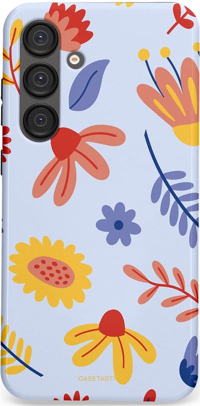 Casetastic hoesje geschikt voor Samsung Galaxy S25 Plus - Dubbellaagse bescherming - Bloemenval - Fashion Case - Lavendel Goud Terracotta