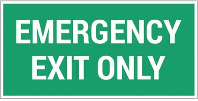 Emergency exit only bord | gecoat dibond materiaal | 20 x 10 cm