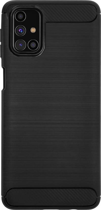 BMAX Carbon soft case hoesje geschikt voor Samsung Galaxy M31S / Soft cover / Telefoonhoesje / Beschermhoesje / Telefoonbescherming - Zwart