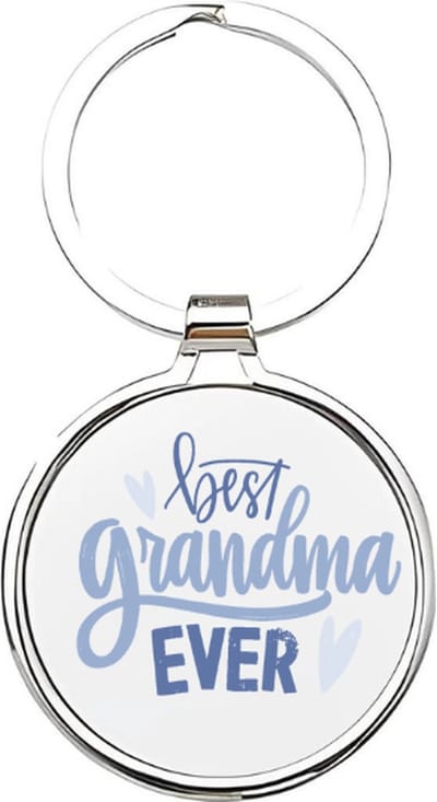 Akyol - best grandma ever Sleutelhanger - Oma - de leukste oma - oma sleutelhanger - grootmoeder sleutelhanger - sleutelhanger voor oma - familie sleutelhanger - verjaardagscadeautje - cadeau voor oma - grandmother - bebbe - 4 x 7,5 CM