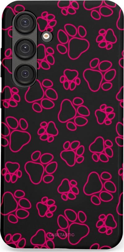 Casetastic Hoesje Geschikt voor Samsung S25 Plus - Stijlvolle Beschermende Duo-layer Case - Neon pootjes