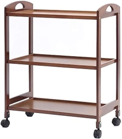 Opbergkar - Dienblad Trolley - Keuken Organiseren - Met Remwielen - 59x33x73cm - Bruin