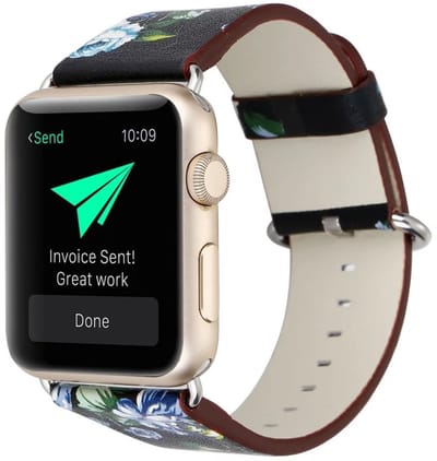 watchbands-shop.nl bandje - geschikt voor Apple Watch Series 1/2/3/4 (42&44mm) - GroenZwart