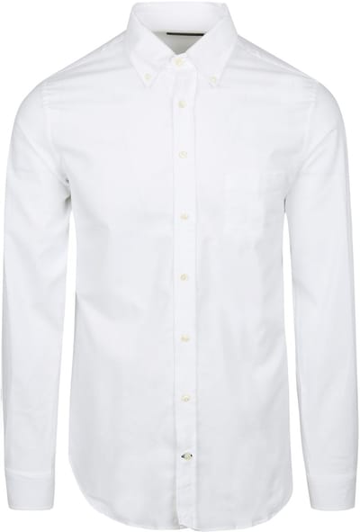Steppin' Out Overhemd Twill Borstzak Wit - Maat M - Heren - Casual Shirt
