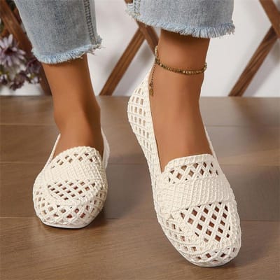 Nieuwe Zomerstijl Mesh Ademend Bovenkleding Modieuze Comfortabele Slijtvaste Veelzijdige Dames Sandalen met Platte Neus 36 brown